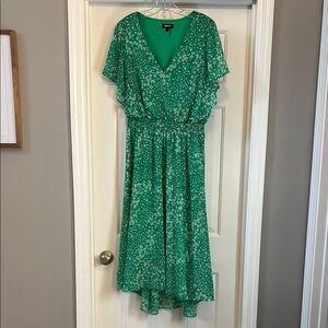 DKNY Green Floral High Low Dress